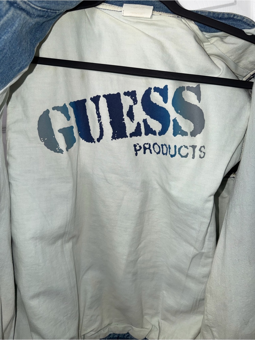 Guess vintage Two-Tone Blue Denim Vest - Light & Dark Blue - Picture 6 of 7